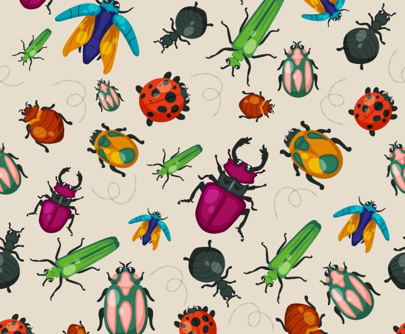 Seamless Insects Pattern - HD Vintage Pictures for Desktop