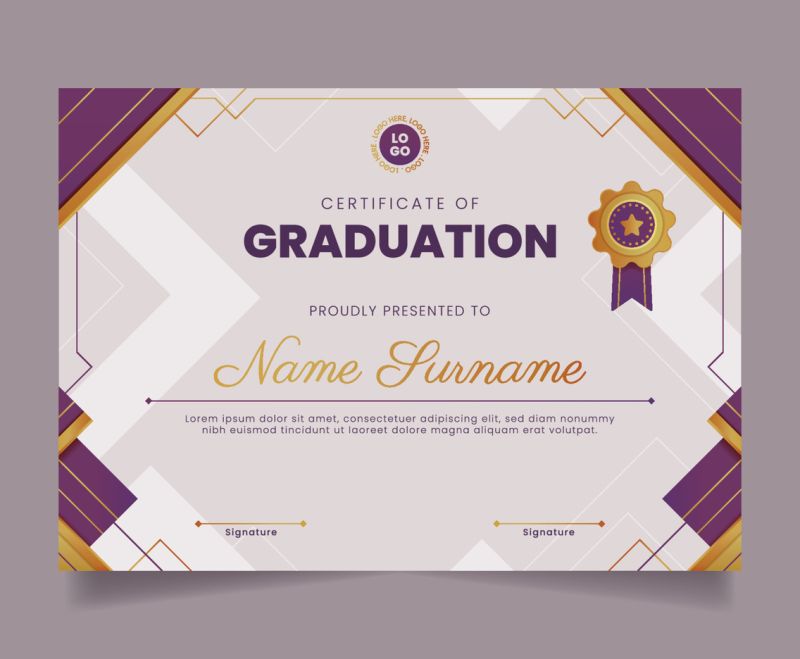 Graduation Certificate Template - Mountain Picture Collection - Ultra HD Quality
