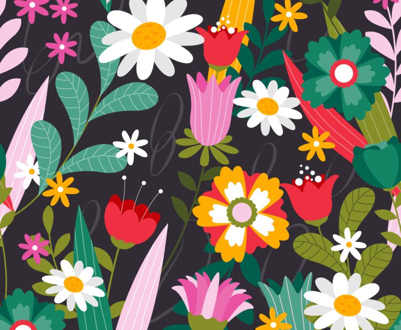 Spring Colors Pattern Set 10 Seamless Patterns - Premium Dark Photo Gallery - 8K