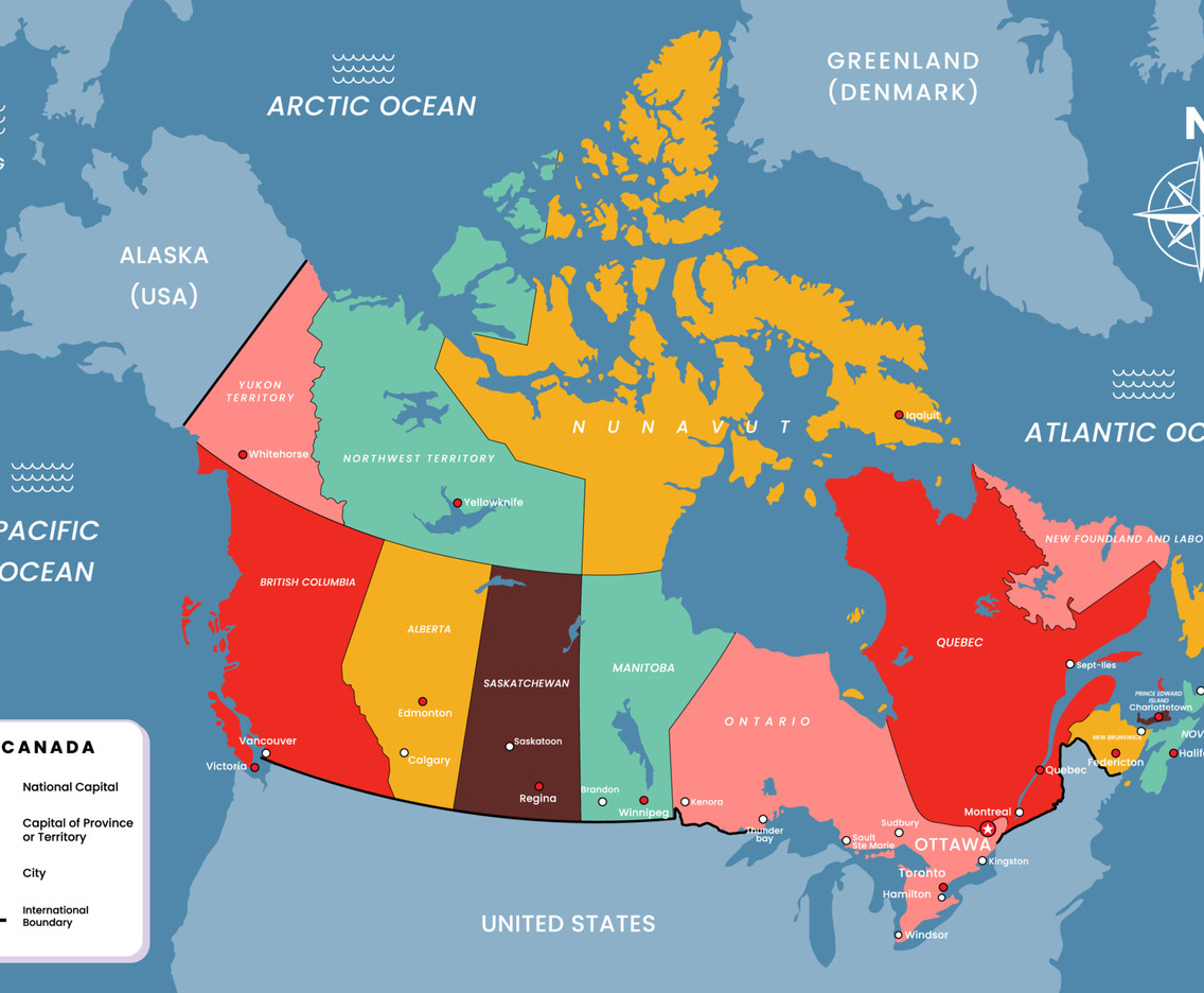 Canada Map Provinces And Capitals Country Map Generated 