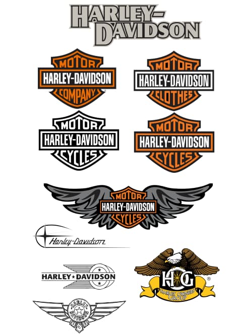 32 harley davidson svg bundle, png dxf eps, clipart, cut files for cricut, . Harley Davidson Logo Vector Set Cdr File Download Free Vector