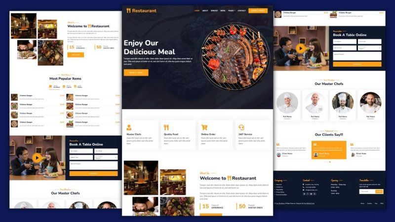Free Source Code Amazing Restaurant Website Design Template Html Css - Gorgeous Desktop Colorful Photos | Free Download