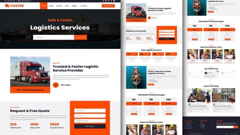 Logistics Website Template Efficient Seo Optimized Responsive Design - Artistic 4K Sunset Photos | Free Download