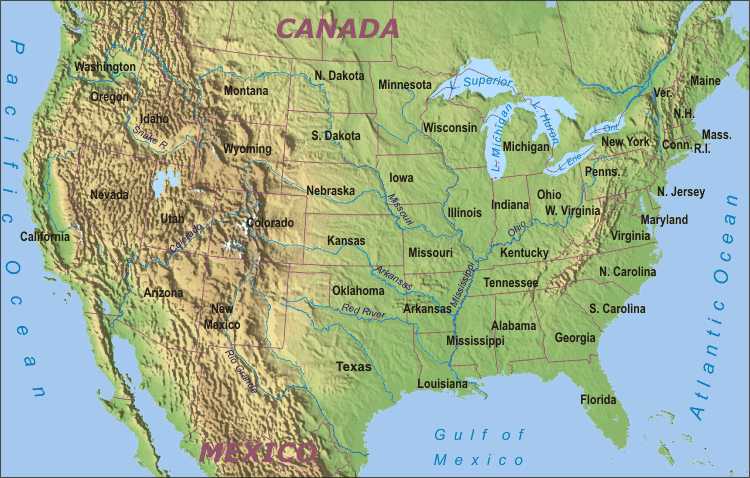 East Coast Mountain Range Names TLWK United States3 