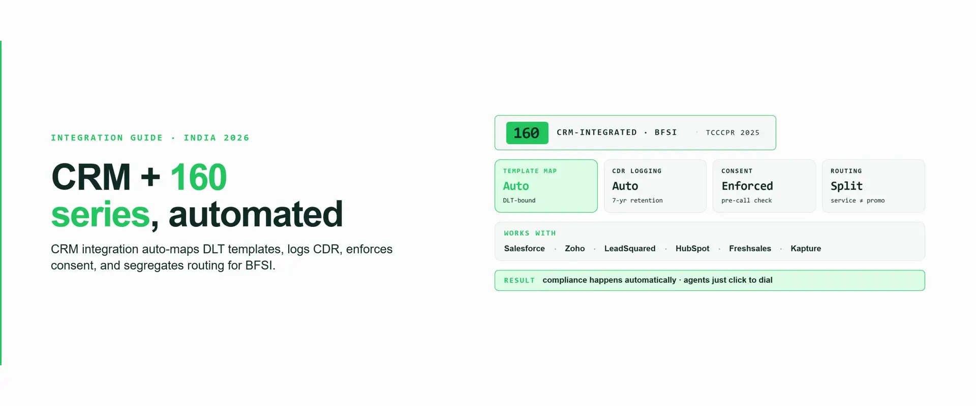 crm integration 160 series calling india