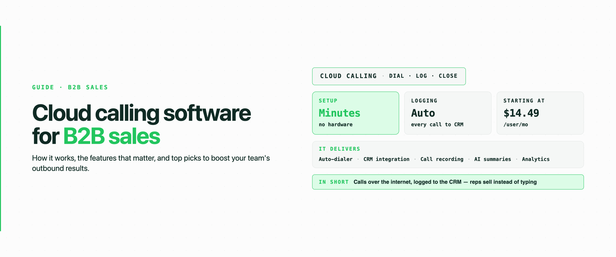 Cloud Calling Software for B2B Sales Teams
