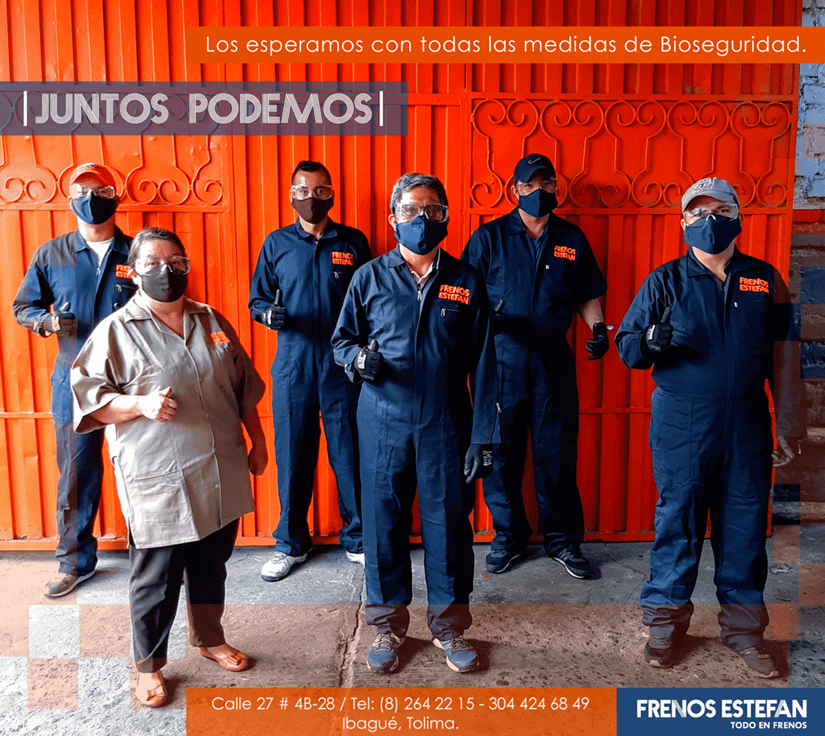 Equipo de trabajo de un taller de mecánica especializado en frenos y suspensión