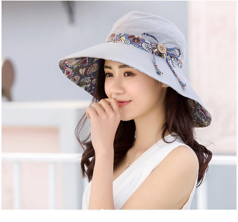 2018 New Brand Women Sun hat Summer Hat Folding Sunscreen Anti-uv big Summer Biking Beach Hat Fashion Sun hat