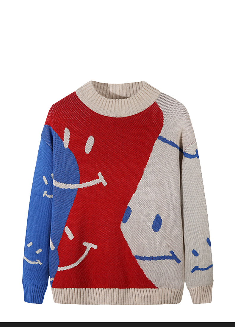 Custom Smiley Face Knit Sweater