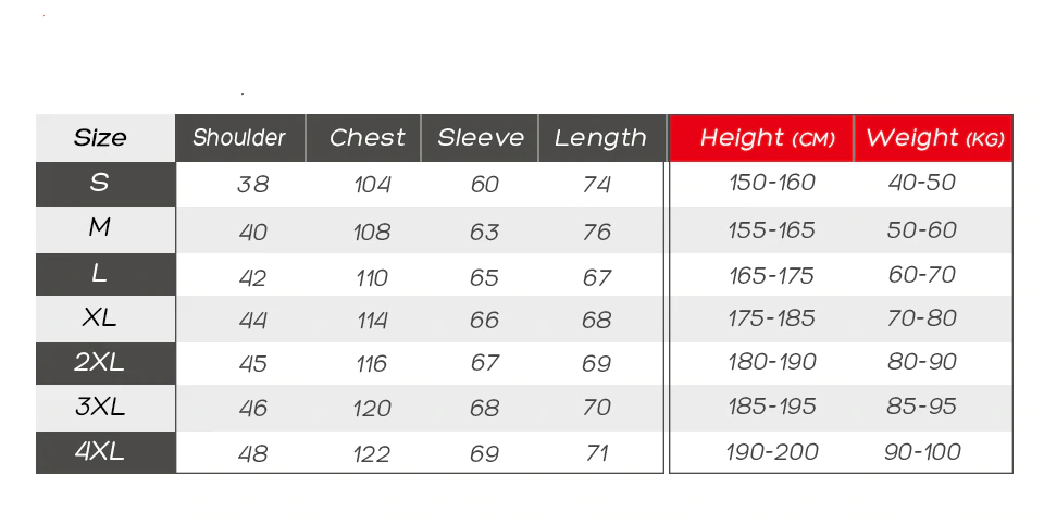 coat sizes at freshbomb.com