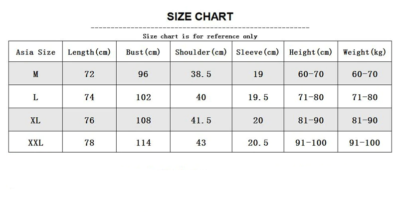 Shirt sizes at freshbomb.com