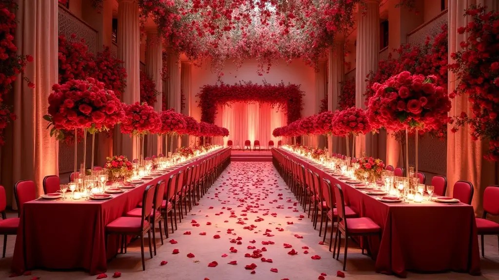 19 Enchanting Red Roses Wedding Venue Decor Ideas You Can't Miss!