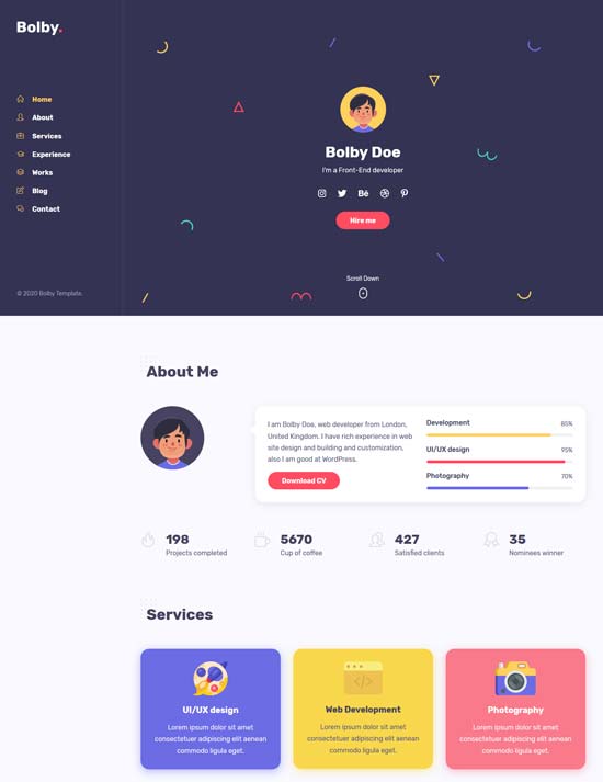72 Best Personal Website Templates Free Premium Freshdesignweb