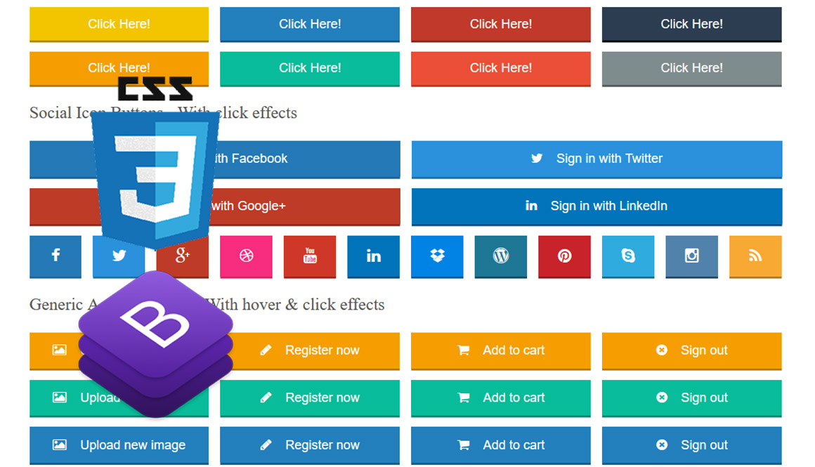 I want to apply custom my own css on facebook javascript sdk button. 30 Beautiful Html Css3 Social Media Buttons Freshdesignweb