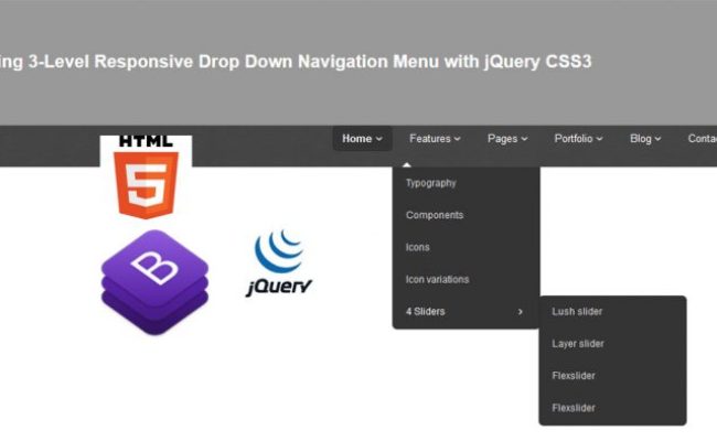 Creating 3-Level Responsive Drop Down Navigation Menu With JQuery CSS3 ...