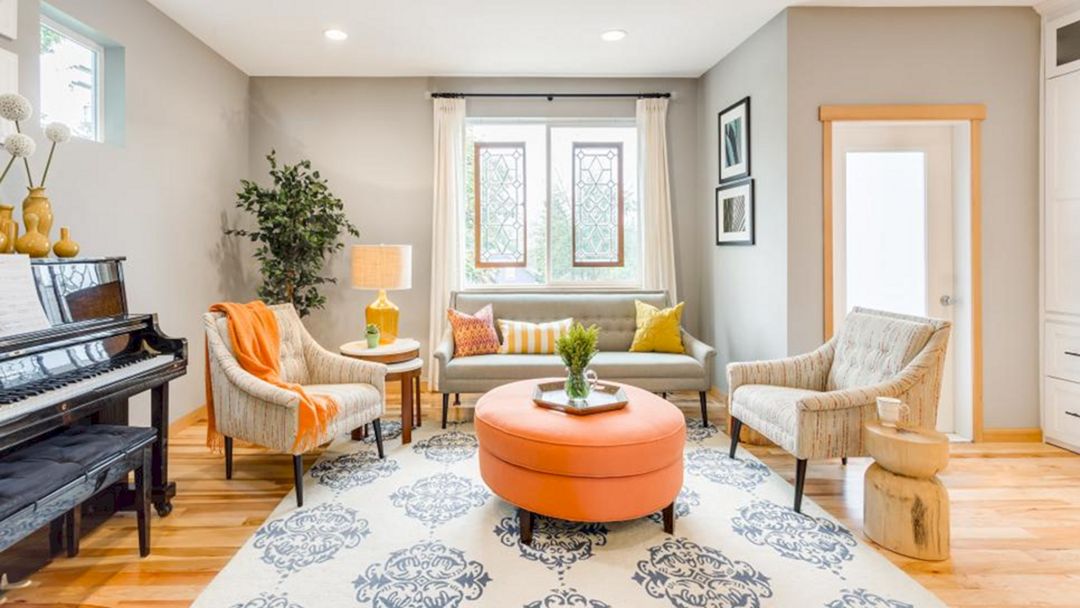 Transitional Gray Living Room