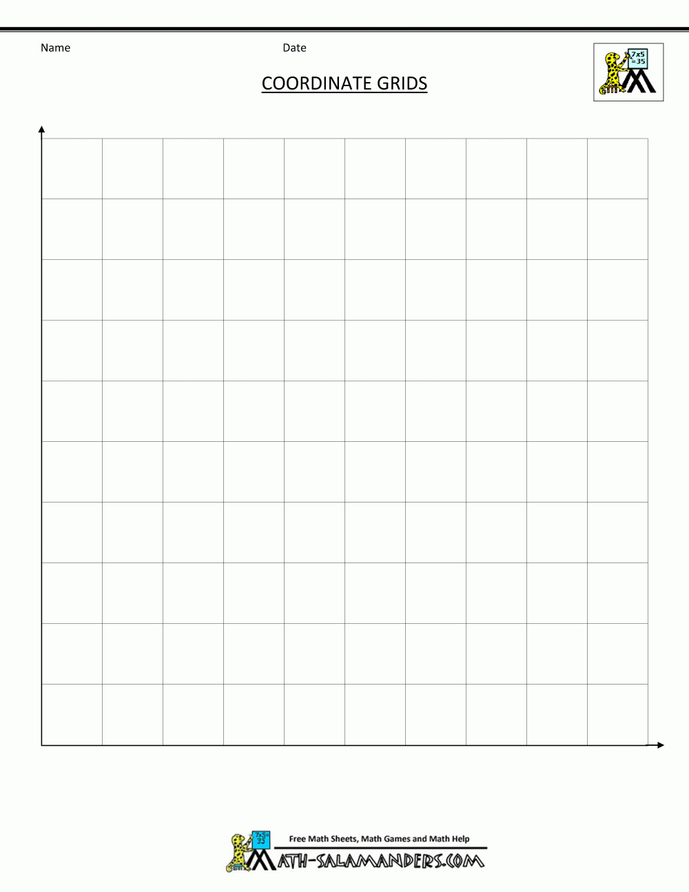 Free Printable Coordinate Plane Fresh Printables Coordinate Plane Grid 1 