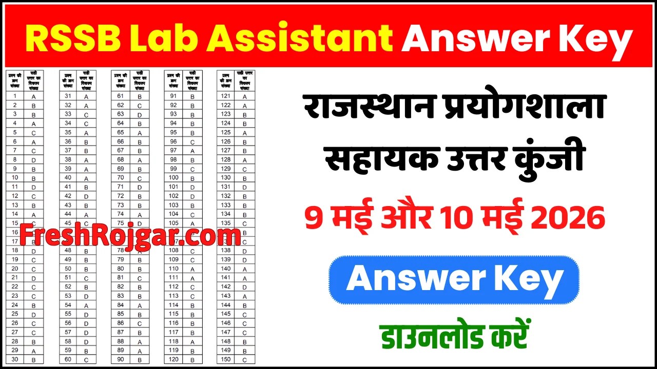 Rajasthan Lab Assistant Answer Key 2026