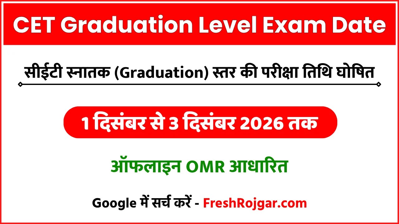 Rajasthan CET Graduation Level Exam Date