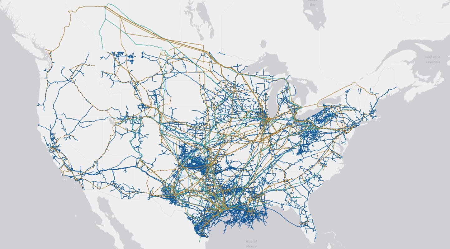 Map Of U S With Pipelines Drawn Inline Us Pipelines 