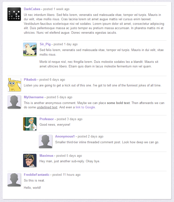 How to Build a Threaded Comment Block with HTML5 and CSS3 - - Fribly