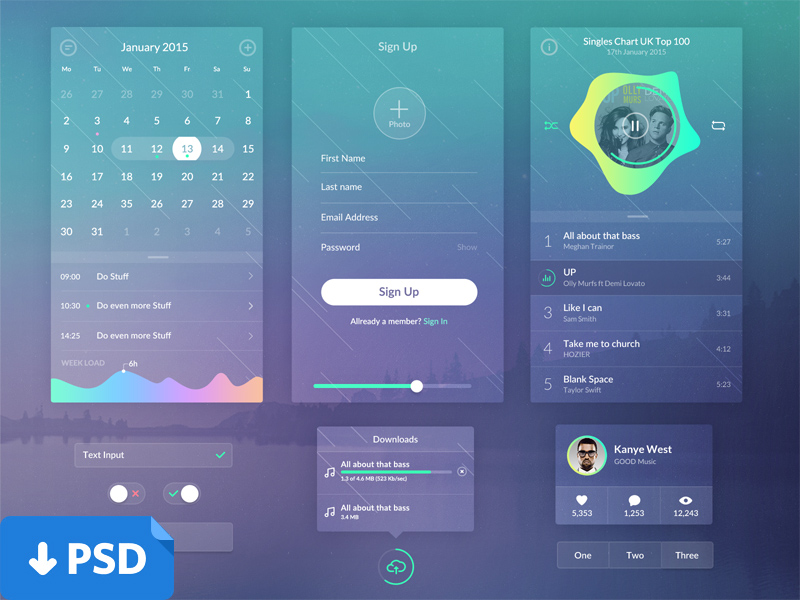 Zen Free UI Kit Freebies Fribly