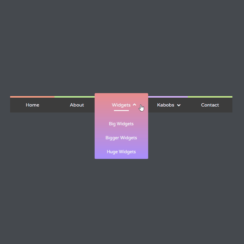 Pure CSS Gradient Menu - Coding - Fribly