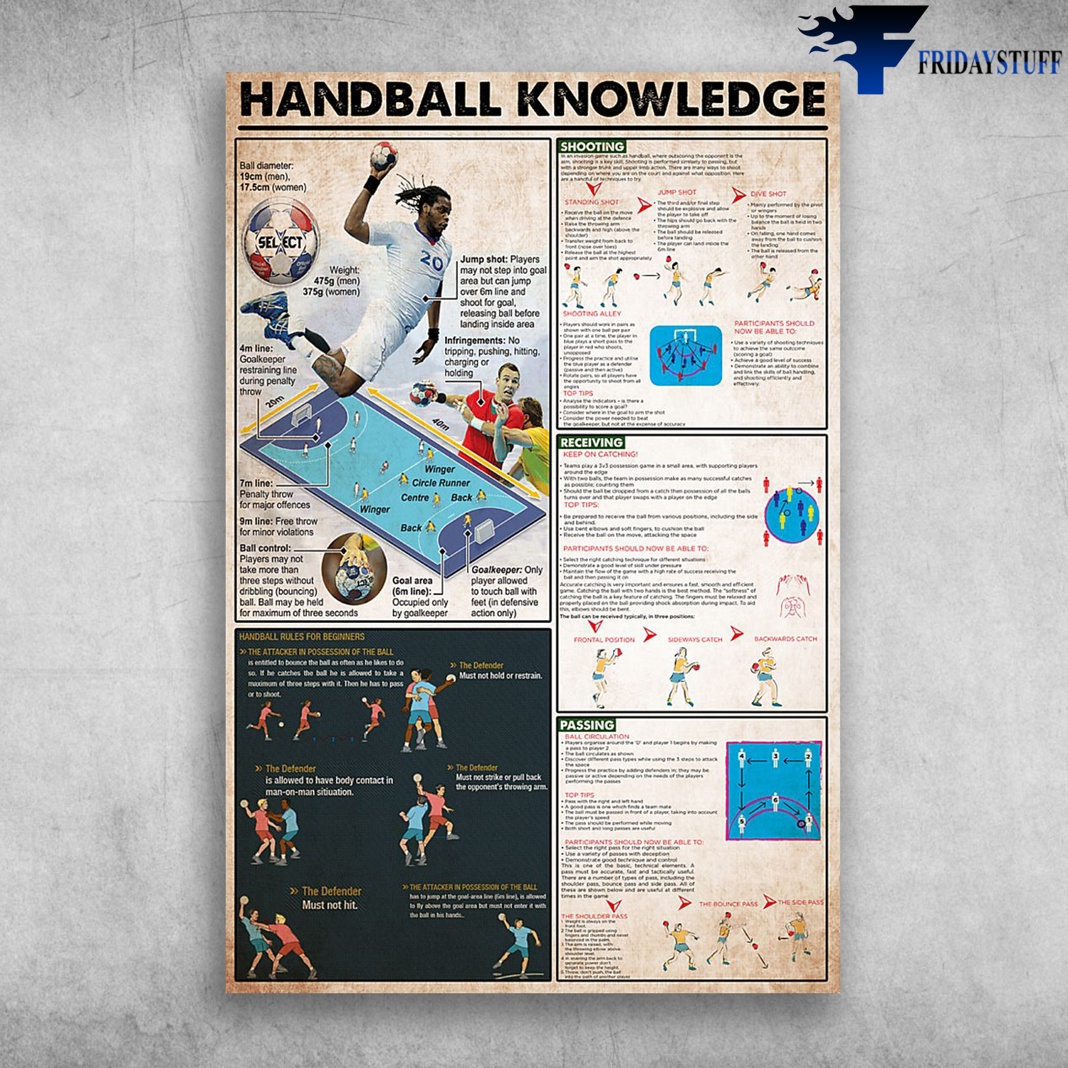 The rules text, the comments,. Handball Knowledge Handball Rules For Beginners Canvas, Poster