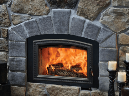 Warm And Cheerful Lines Of Brick And Stone Outdoorwood Wood Stove Hearth Wood Stove Surround Wood Stove Wall