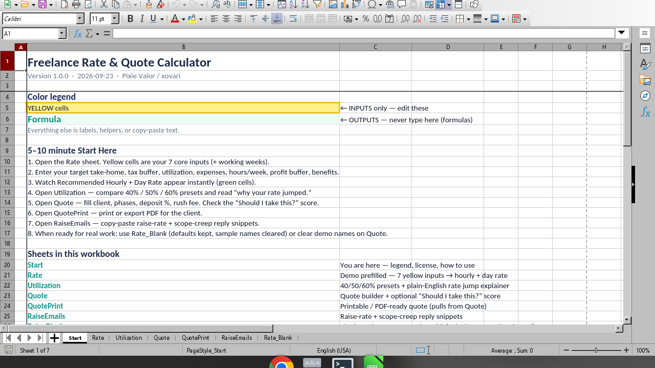 Rate workbook overview