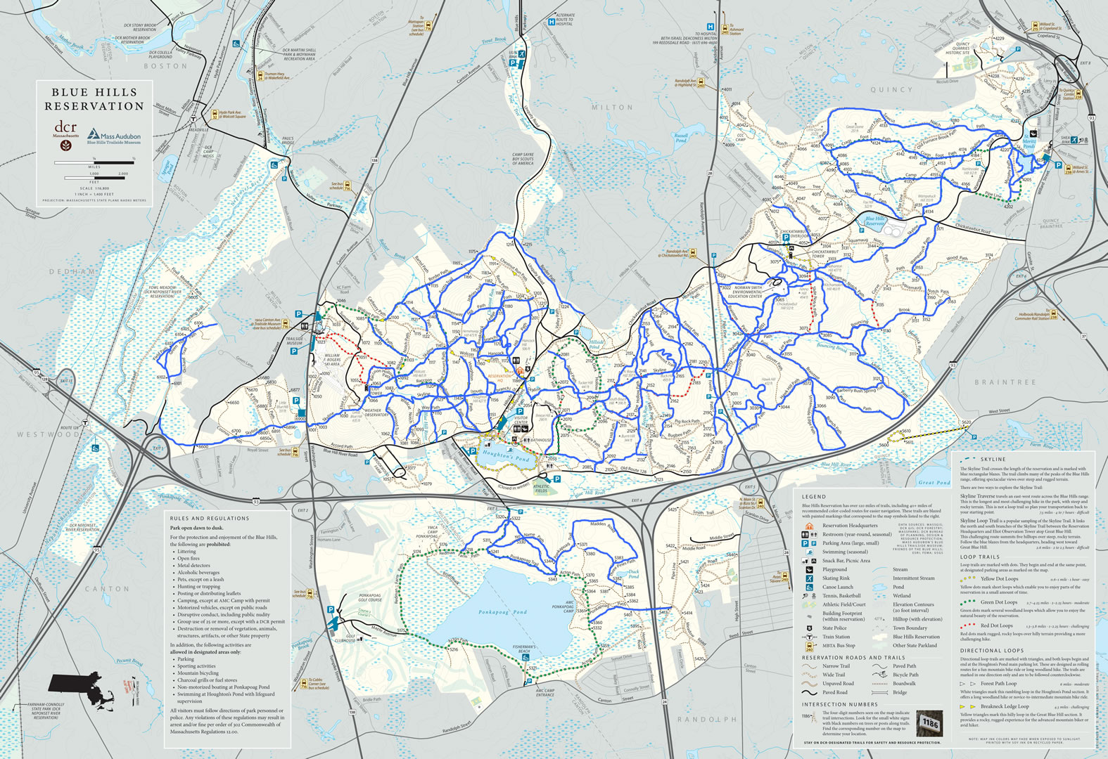 Trails Resources Friends Of The Blue Hills Adopted Trails Map 