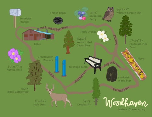 Wayfinding In Woodhaven A Scavenger Hunt To Celebrate Spring Map Image.