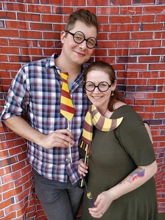 My Husband, Sean, and I Enjoying the Photo Booth. Photo Credit: J.H. Winter