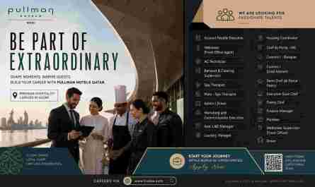 Premium Upscale Hospitality Careers and Pullman Hotels Jobs Qatar
