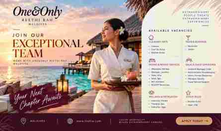 Build an Extraordinary Maldives Career Through OneAndOnly Reethi Rah Maldives Resort Jobs