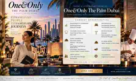 Exceptional Hospitality Jobs at One and Only The Palm Dubai