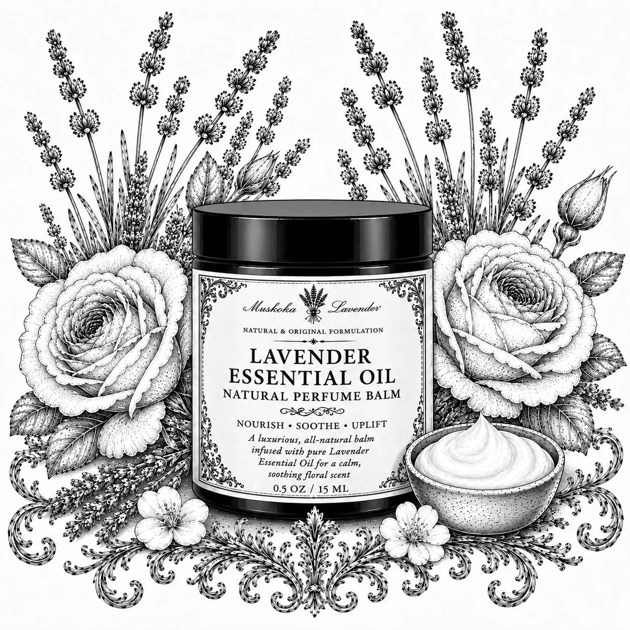 Lavender Essential Oil Natural Perfume Balm