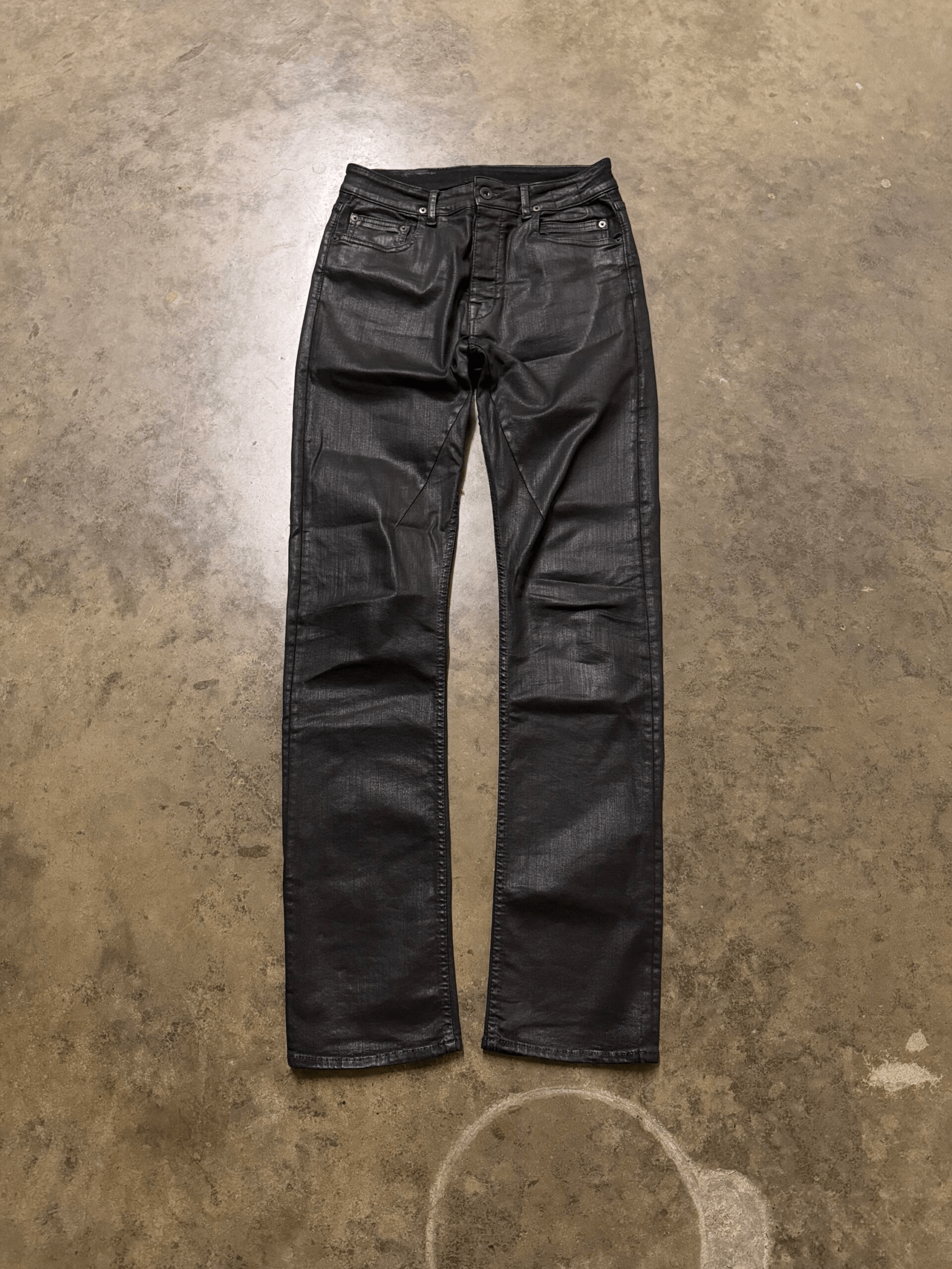 Rick Owens SS18 'Dirt' SBW Waxed Detroit Jeans