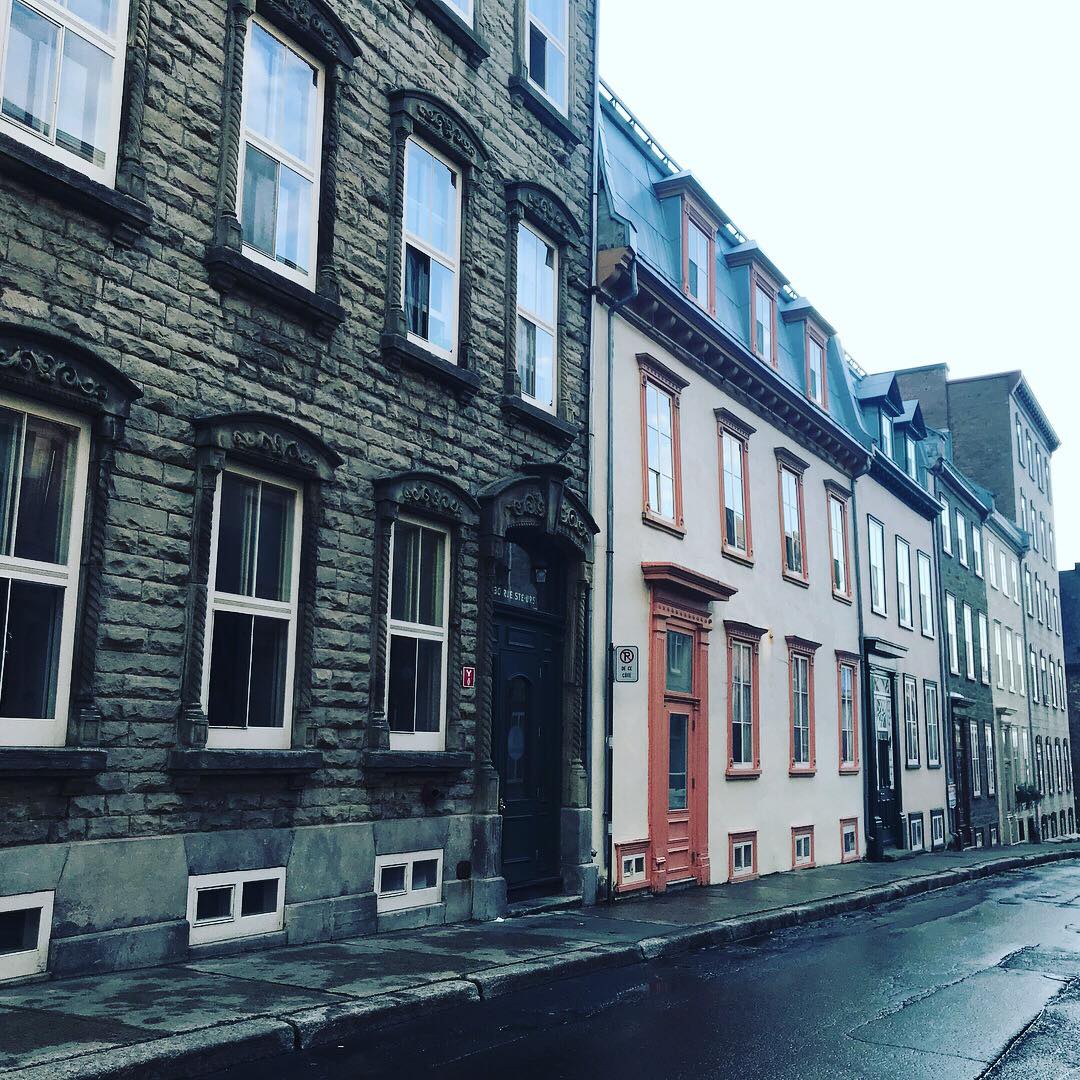 Walking along streets in Old Quebec