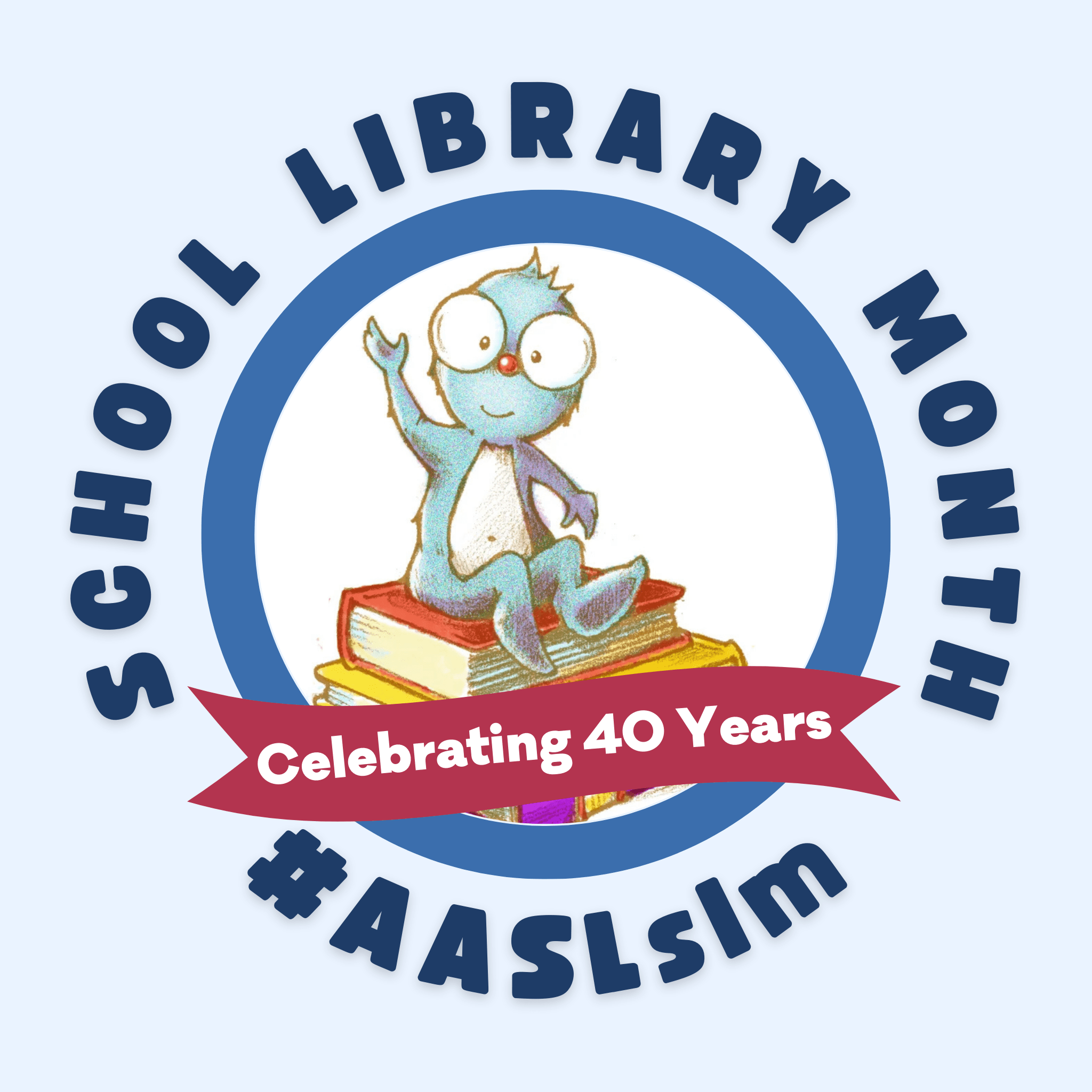 AALS School Library Month Logo with OMG