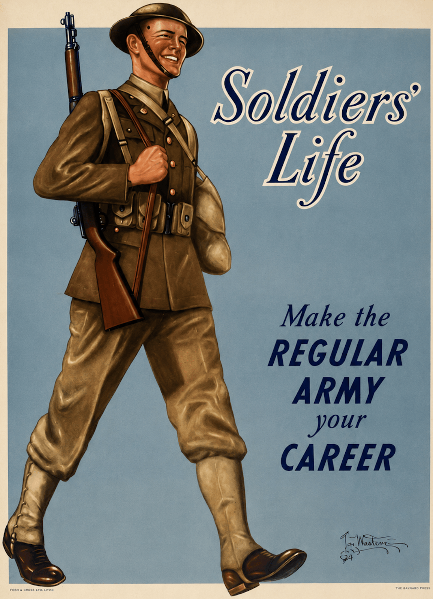 Color drawing of a US soldier of the pre-World War Two Period