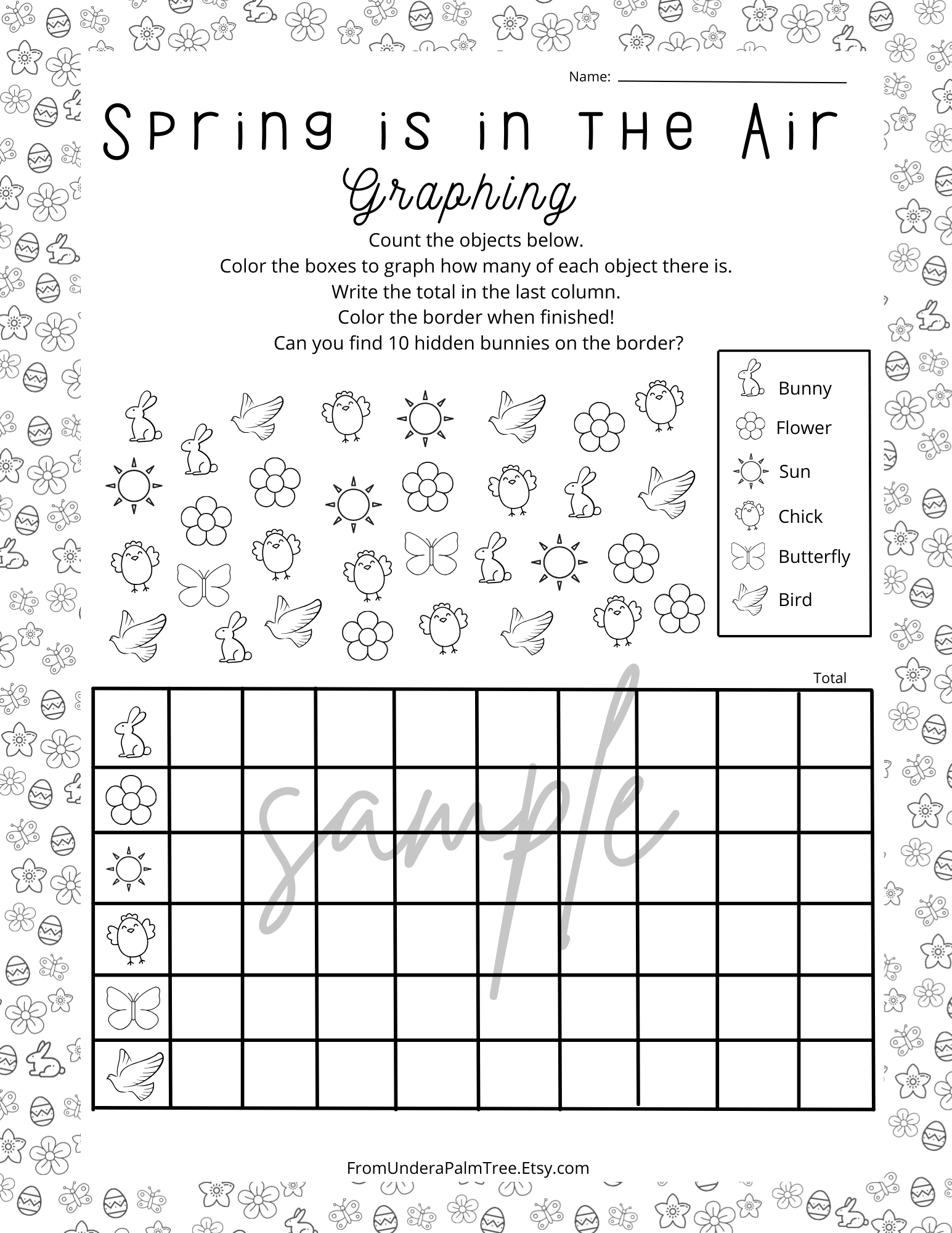 Spring worksheet bundle > from under a palm tree