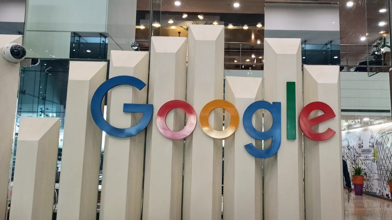 Google search engine displayed on a screen