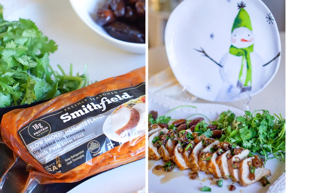 Holiday Pork Loin Filet with Cilantro & Date Relish