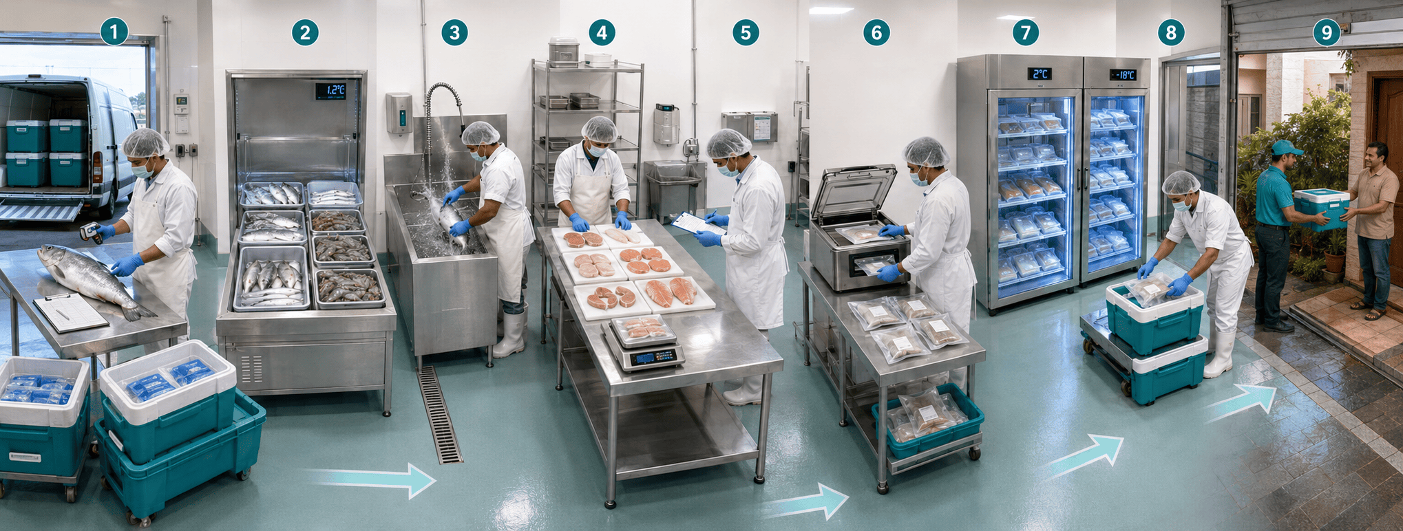 Modern fish processing facility