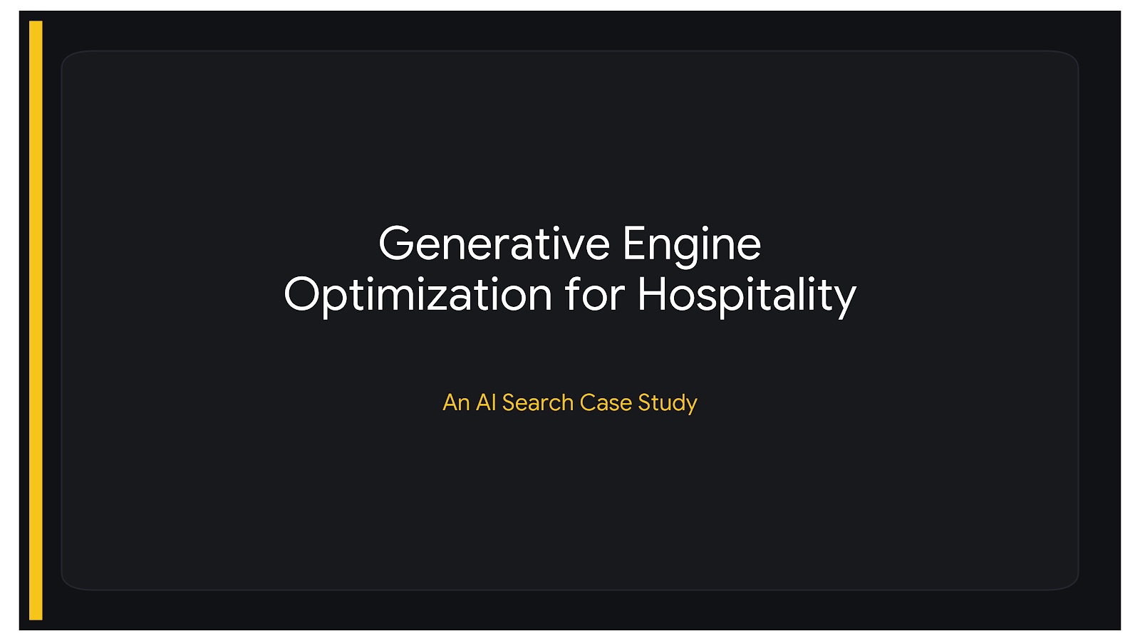 Generative Engine Optimization for Hospitality: An AI Search Case Study