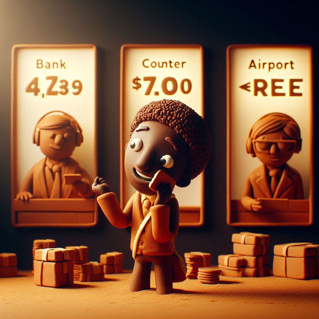 different currency exchange options, showing FSG Xchange with better rates for CAD to Naira exchanges.