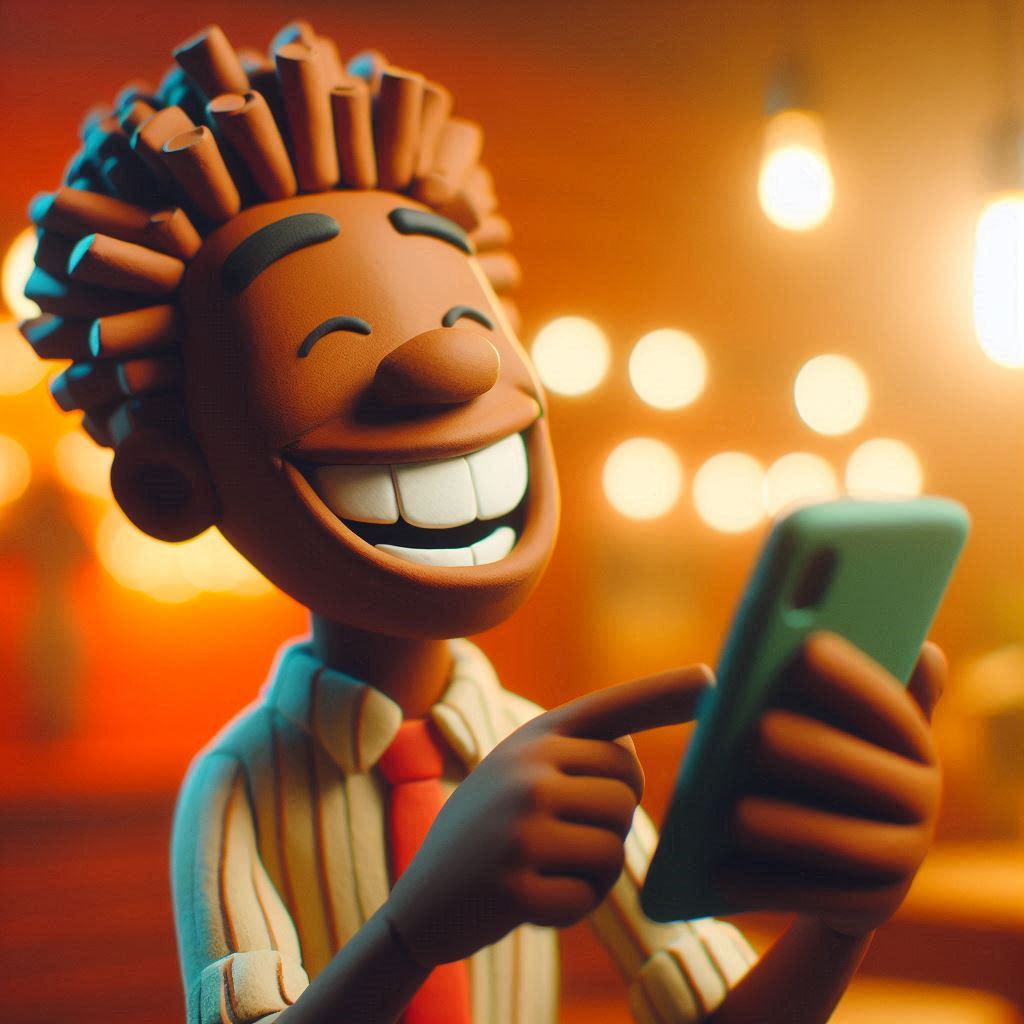 A happy person using a mobile app for peer-to-peer exchange