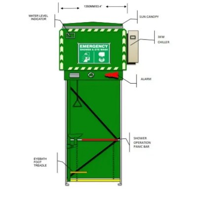 F- RTS114CH – SAFETY TANK SHOWER SYSTEM – STAINLESS STEEL – INTEGRATED CHILLER – 1200 LITER