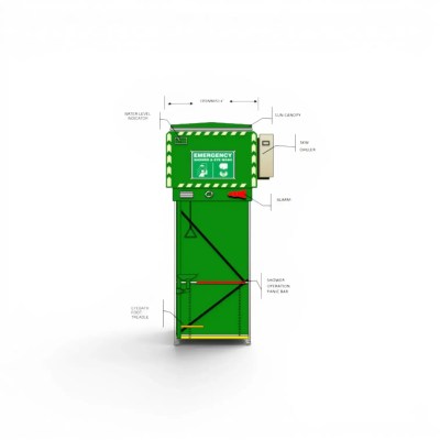 F- RTS115CH - SAFETY TANK SHOWER SYSTEM - GALVANIZED / PAINTED STEEL - INTEGRATED CHILLER - 1200 LITER